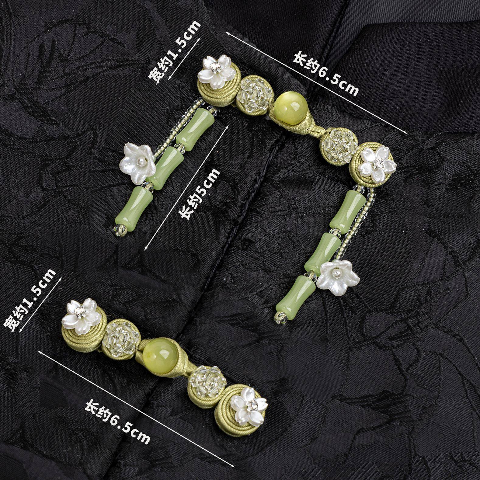 Original Cheongsam Buckle Chinese Style National Fashion Costume Handmade Bead Decorative Buttons Gourd Flower Bamboo Crystal Buckle