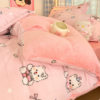 Milk Velvet Bed Four-Piece Set Thickeneded Winter 2025 New Coral Velvet Quilt Cover Bed Sheets Three-Piece Bedding Set