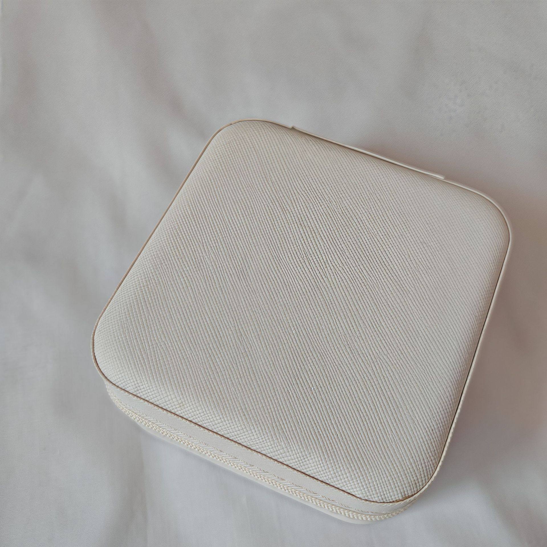 Square Jewelry Box with Mirror, Small and Portable, for Storing Earrings, Ear Studs, Rings, Necklaces, and Other Accessories