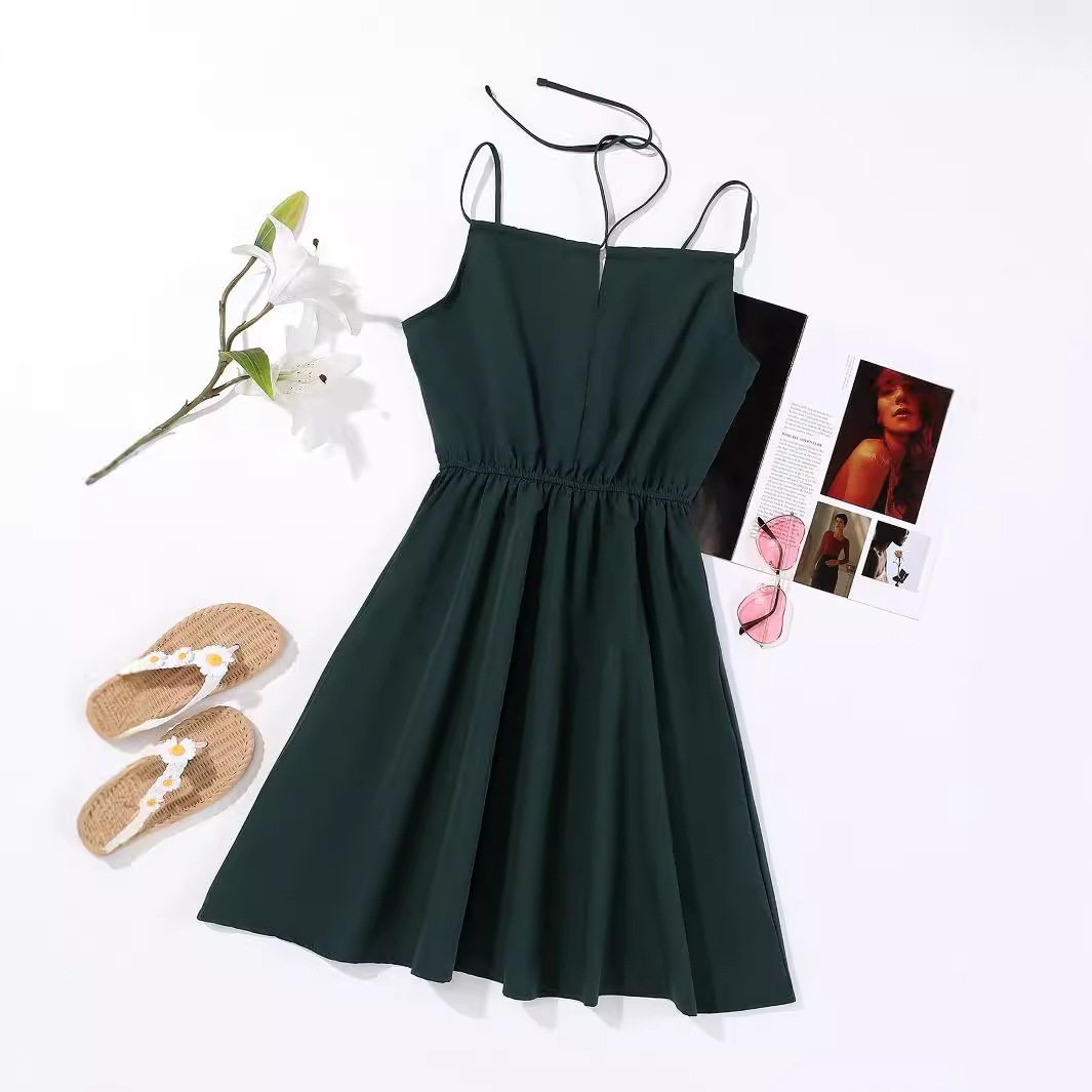 French Vintage Style Sleeveless Dress Elegant Aesthetic Fresh Look Lightweight Fabric Perfect for Summer Events