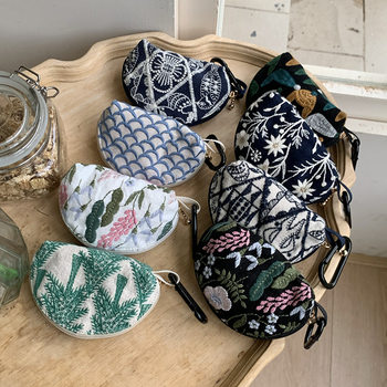 Heavy Embroidery Headphone Bag Storage Cover Airpodspro2 Headphone Protective Bag Lipstick Bag Key Bag Coin Purse