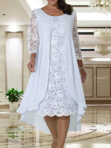 Lace Long Sleeve Chiffon A Line Dress Elegant Design Perfect for Fall Weddings Wholesale Availability