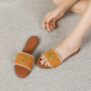 Tb Summer Versatile Flat French Casual Women's Genuine Leather Slip-On Lazy Slippers Open-Toe Sandals