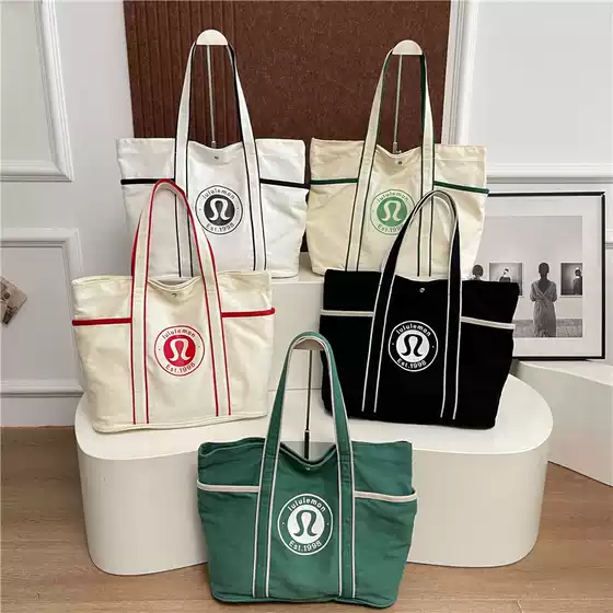 2025 New Lazy Style Tote Bag Women's Large Capacity Sports Outing Canvas Bag Portable Commuting Urban Shoulder Bag