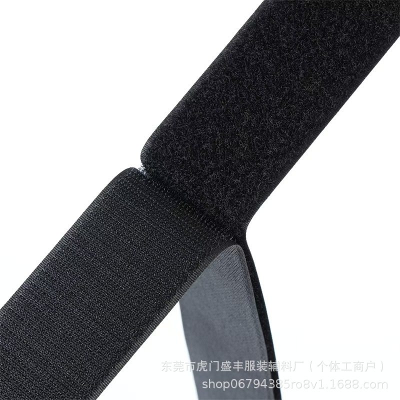 Velcro Accessories with Hook and Loop Fasteners, Nylon Plastic Hooks, Elastic Hair-Backed Velcro, Ready-Made Black and White