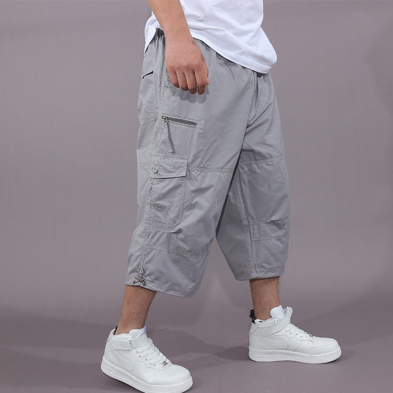批发七分裤男工装裤中裤男宽松薄款男式多口袋户外运动休闲短裤