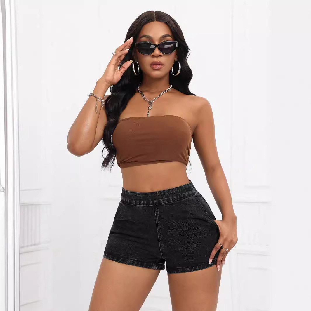 Womens Slim Fit Denim Shorts Comfortable Stylish Casual Perfect for Summer Outings Wholesale Available
