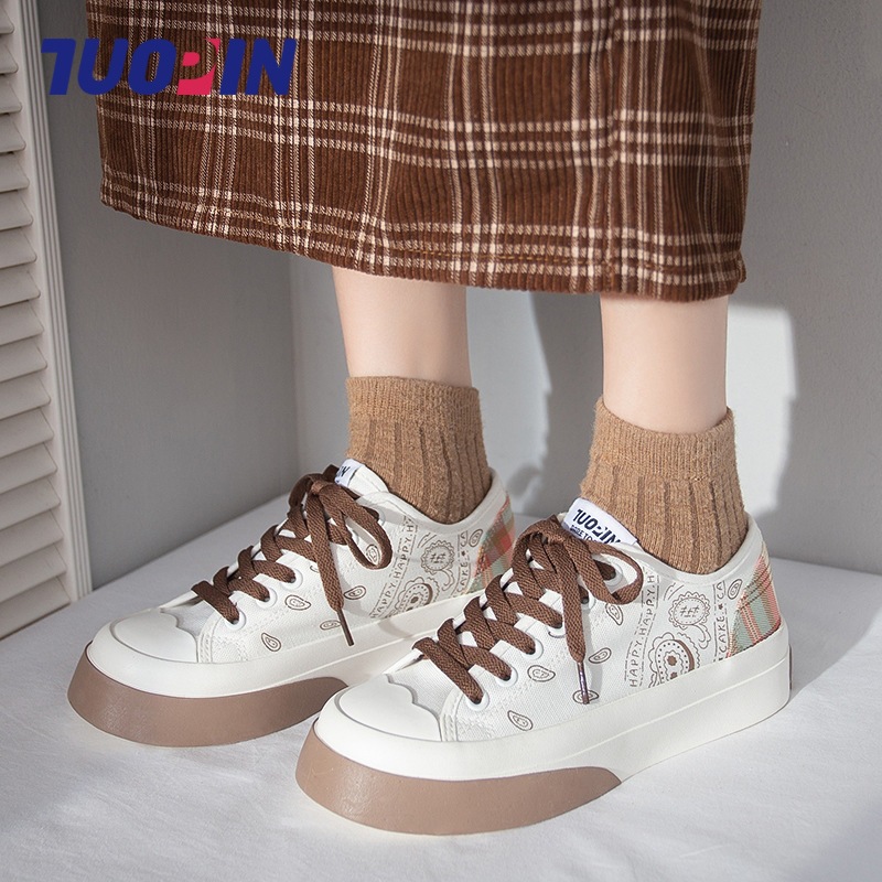 Article Bulk Canvas Shoe Cashew Flower Shoe Fashion Spell Color Summer Thin Model Day Department Lattice Shoe TP 210B  鮀品大头帆布鞋腰果花女鞋时尚拼色夏季薄款日系格子女鞋TP210B Article Bulk Canvas Shoe Cashew Flower Shoe Fashion Spell Color Summer Thin Model Day Department Lattice Shoe TP 210B 