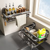 Punch-free Sink Rack Wall-mounted Sink Finishing Supplies Storage Rack Space Aluminum Sucker Kitchen Drain Storage Rack