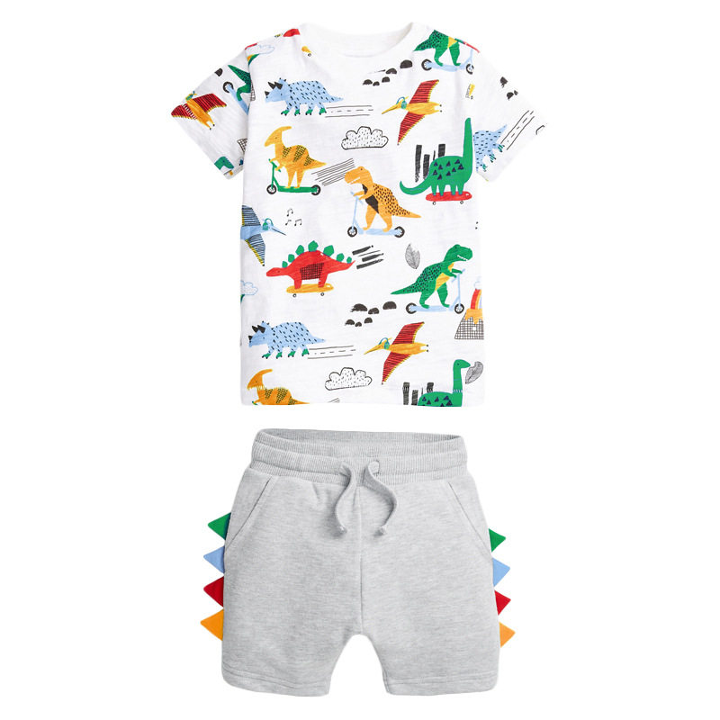 Custom-made Kids' Set, [Style] New Summer Short-sleeve Kids' Cartoon Outfit, Cotton Boys' Set