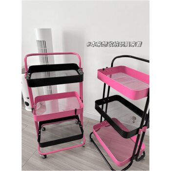 Bathroom Carbon Steel Snack Storage Trolley, Floor-Standing Multi-Layer Kitchen Storage Rack, Living Room Toilet Storage Rack