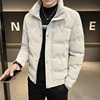 Men's down Jacket Trendy Simple Stand Collar Thick Warm Korean Style Slim Stylish Trendy Brand Men's down Coat