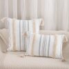 New Cotton Gauze Jacquard Tufted Tassel Pillow Case Office Lumbar Pillow Home Sofa Bedside Cushion Wholesale
