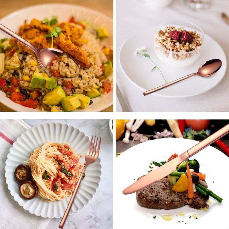 Cross-border Amazon Stainless Steel Knight Series Knife and Fork Spoon Creative Western Tableware Steak Knife and Fork Titanium Plated Tableware Set