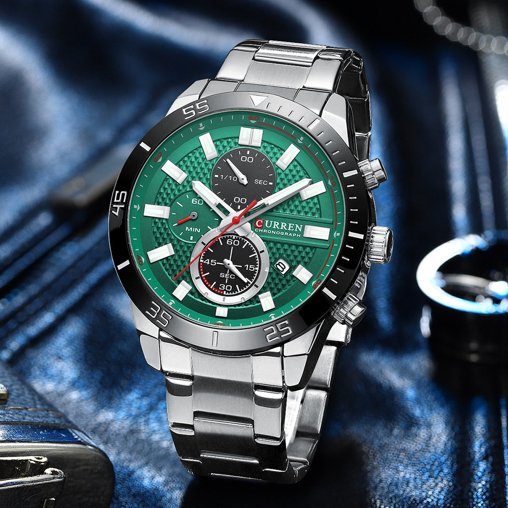 CURREN CARREN 8417 Men's Watch Waterproof Steel Band Six-pin Chronograph Quartz Wrist Watch Business Men's Watch Foreign Trade