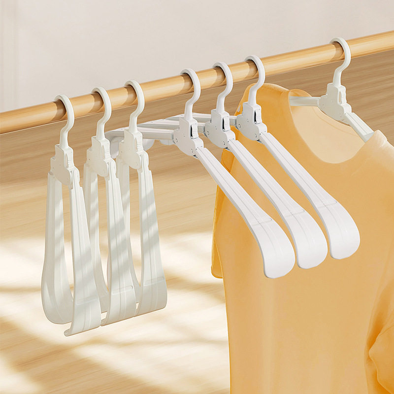 Student Dormitory Folding Hanger Space-saving Wide Shoulder Clothes Support Portable Travel Clothes Hanging Traceless Hangers