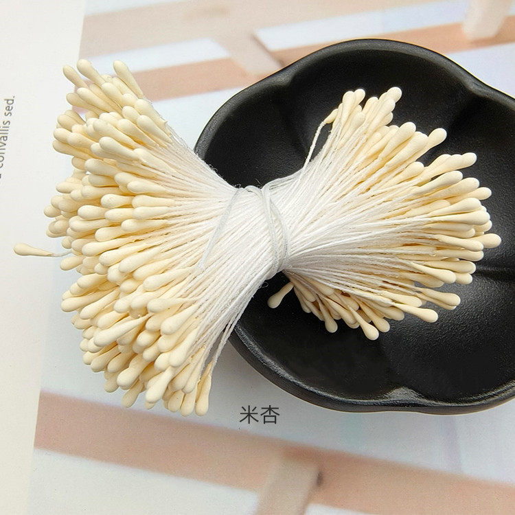 批发韩版手工DIY头饰发饰高仿真花蕊材料2mm哑光圆火柴头花心花蕊