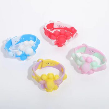Anti-rat Pioneer Bracelet Bubble Puzzle Decompression Finger Music Silicone Bracelet Toy Watch with Cross-border New Products