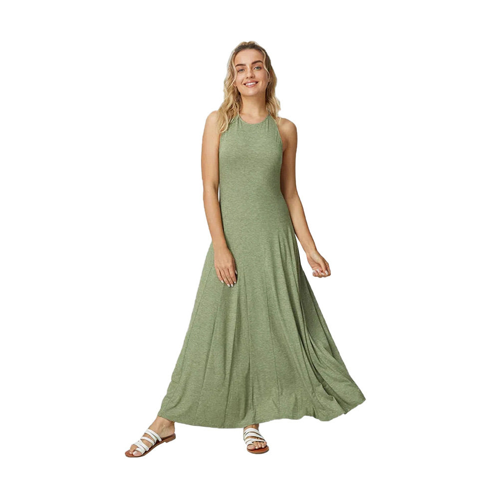 Comfortable Casual Knitted Dress Waist Defining Flared Hem Colorful Cotton Perfect for Spring Summer Events
