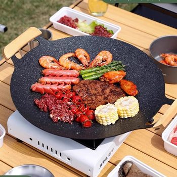 Outdoor Medical Stone Barbecue Plate, Barbecue Plate, Cassette Stove, Barbecue Pot, Household Korean Teppanyaki Induction Cooker, Frying Pan