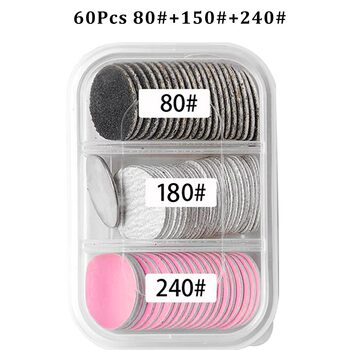 Customized Three-Color Sanding Pads, 60 Pieces, Pedicure Zebra Pattern Sanding Pads Set, Manicure Polishing Dead Skin Calluses, Replaceable Sanding Pads