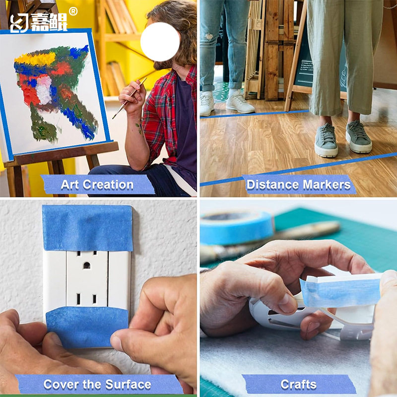 Blue masking paper tape wholesale does not leave glue high temperature resistant steam art oil painting adhesive paper masking decoration paint protection