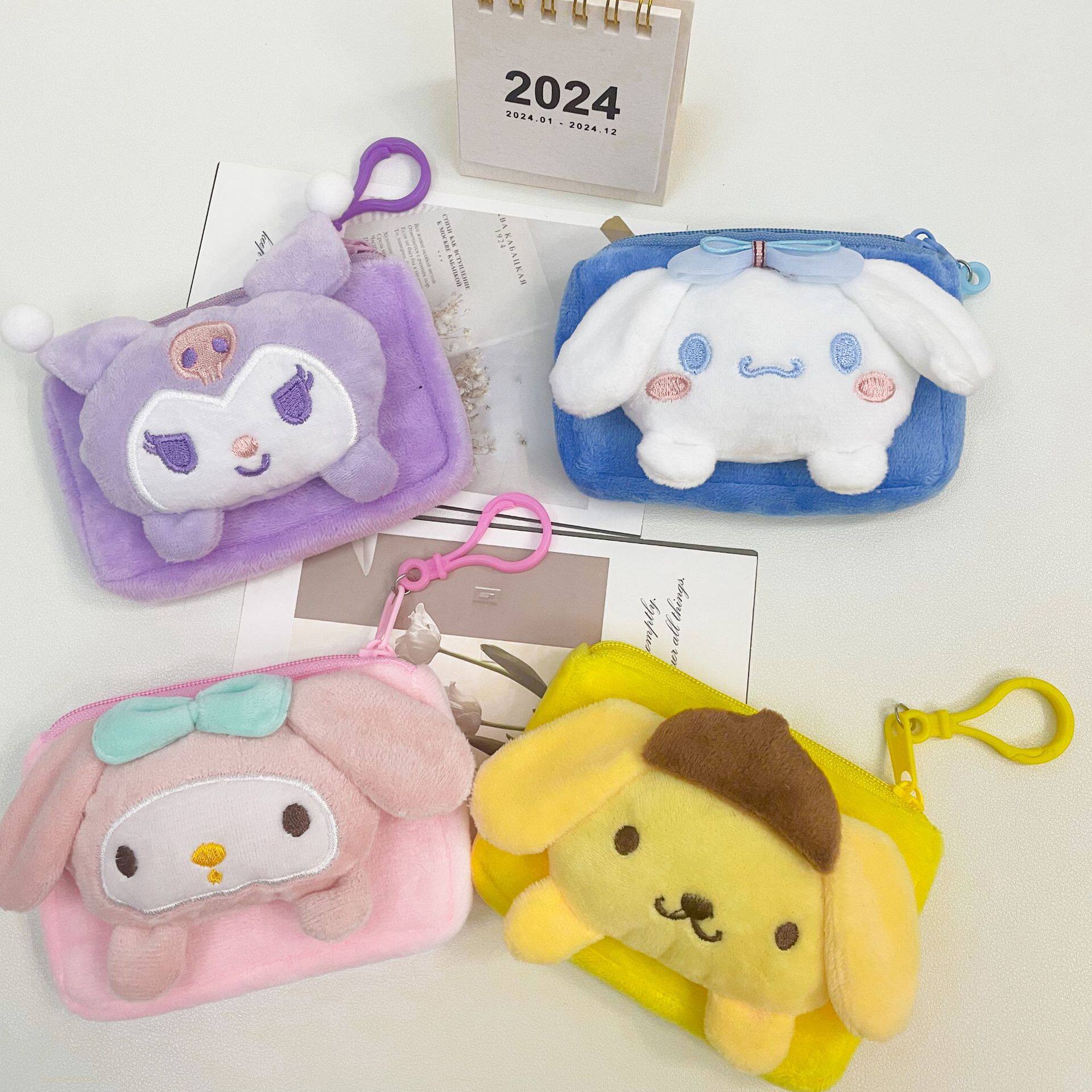 Japanese and Korean Cartoon Cute Doll Square Small Wallet Couple Coin Earphone Storage Bag Small Gift Wholesale