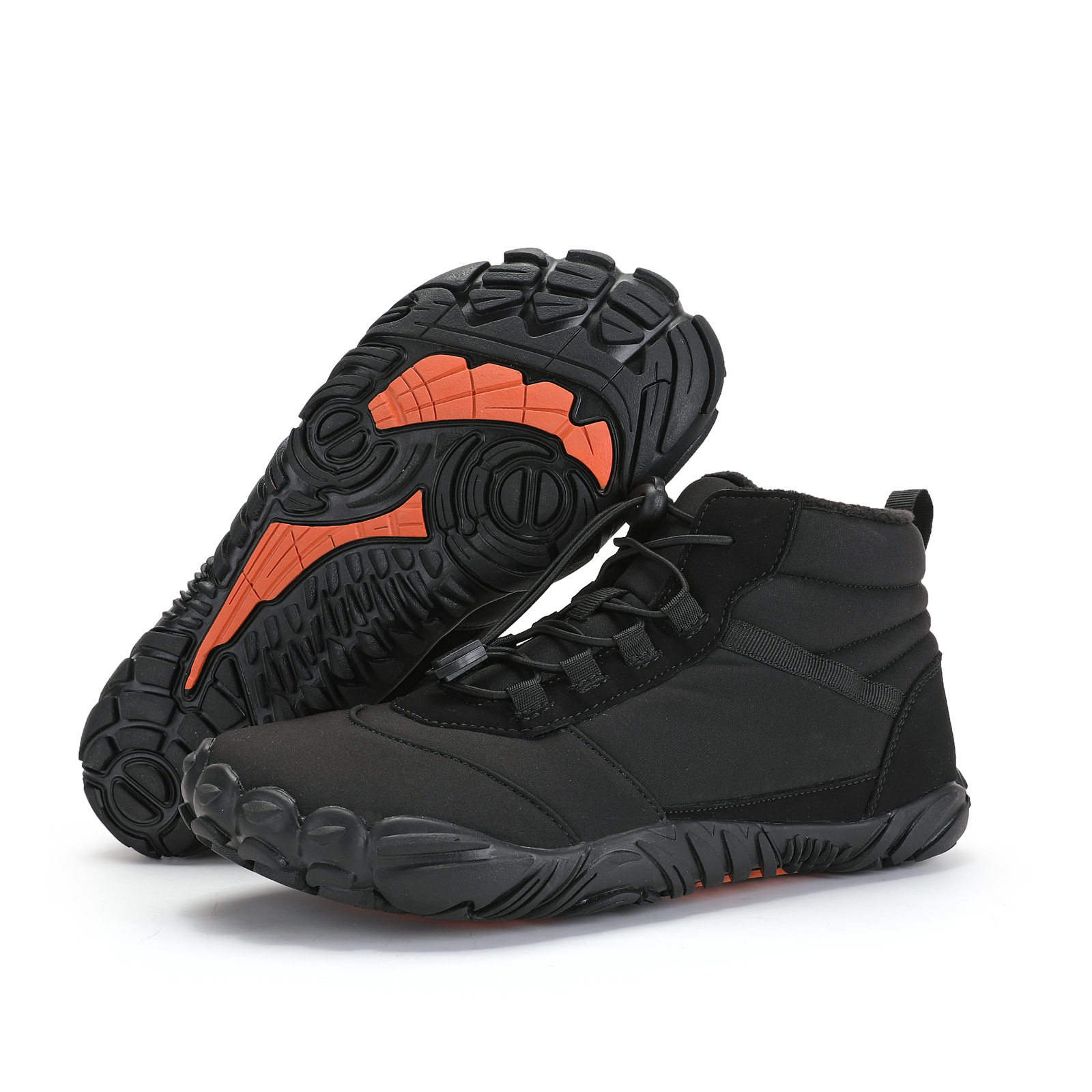 Outdoor Snow Boots Thickeneded and Velvet Warm Non-Slip Mountaineering and Rock Climbing Five-Finger Shoes for Men and Women Outdoor Hiking 6800 Cotton Shoes