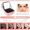 Cross-Border Popular Cosmetic Bag with Light, Mirror and Three-Color Light, Large Capacity, High-End Cosmetics Storage Cosmetic Case