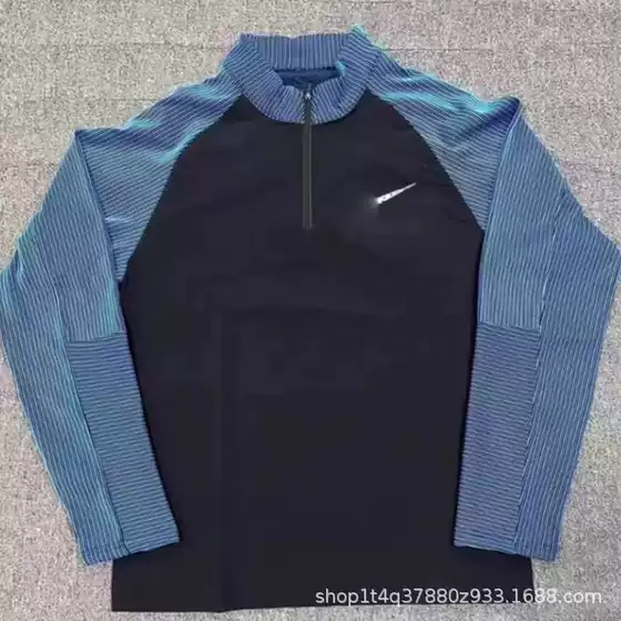 New Sports Student Training Half-Zip Spring and Autumn Training Clothing Long-Sleeved Sports Training Running Top Breathable Reflective Trend