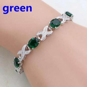 Cross-border AliExpress new fashion simple ladies inlaid gem cross bracelet factory direct wholesale