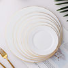 Wholesale Gold-Rimmed Ceramic Round Western Food Plates, Household Dishes, Shallow Plates, Flat Plates, Cold Dishes, Steak Plates, Pasta Plates