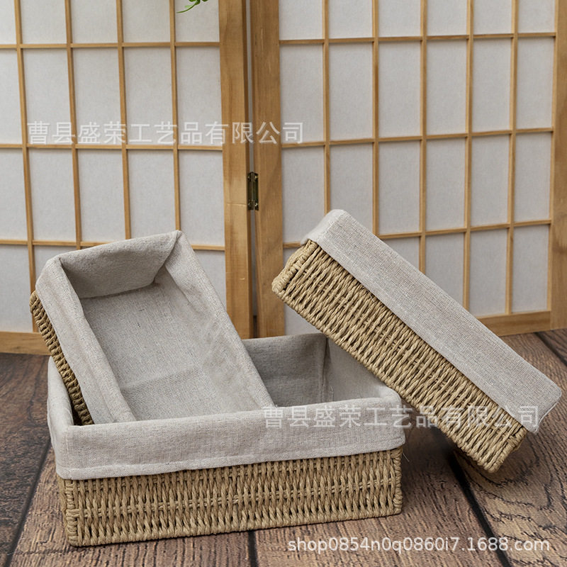 Manufacturer Wholesale Woven Desktop Storage Basket Bedroom Socks Storage Snacks Coffee Table Sundries Living Room Home Storage Basket