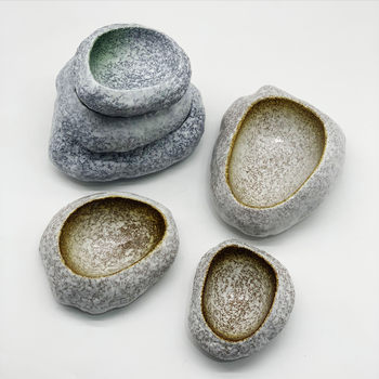 Japanese-style stone bowl salmon sashimi-made bowl personalized front dish bowl special bowl for barbecue shop creative ceramic tableware