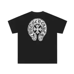 24 Cross-Border Trade Sanskrit Letter Back Crack Print Short-Sleeve T-Shirt Casual