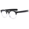 Cool Square Glasses Upper Black Lower Transparent Flat Glasses New Round Frame Gradient Full Frame Simple Fashion Glasses