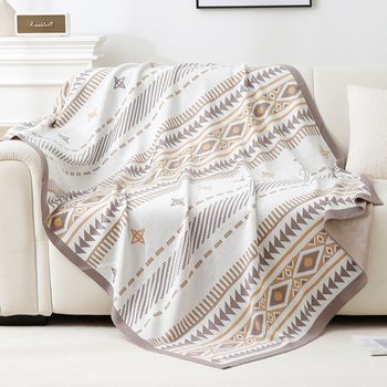 Spring and Autum Pure Color Acrylic Jacquard Air Conditioning Blanket Airplane Blanket Lunch Break Office Sofa Blanket Car Portable and Lightweight