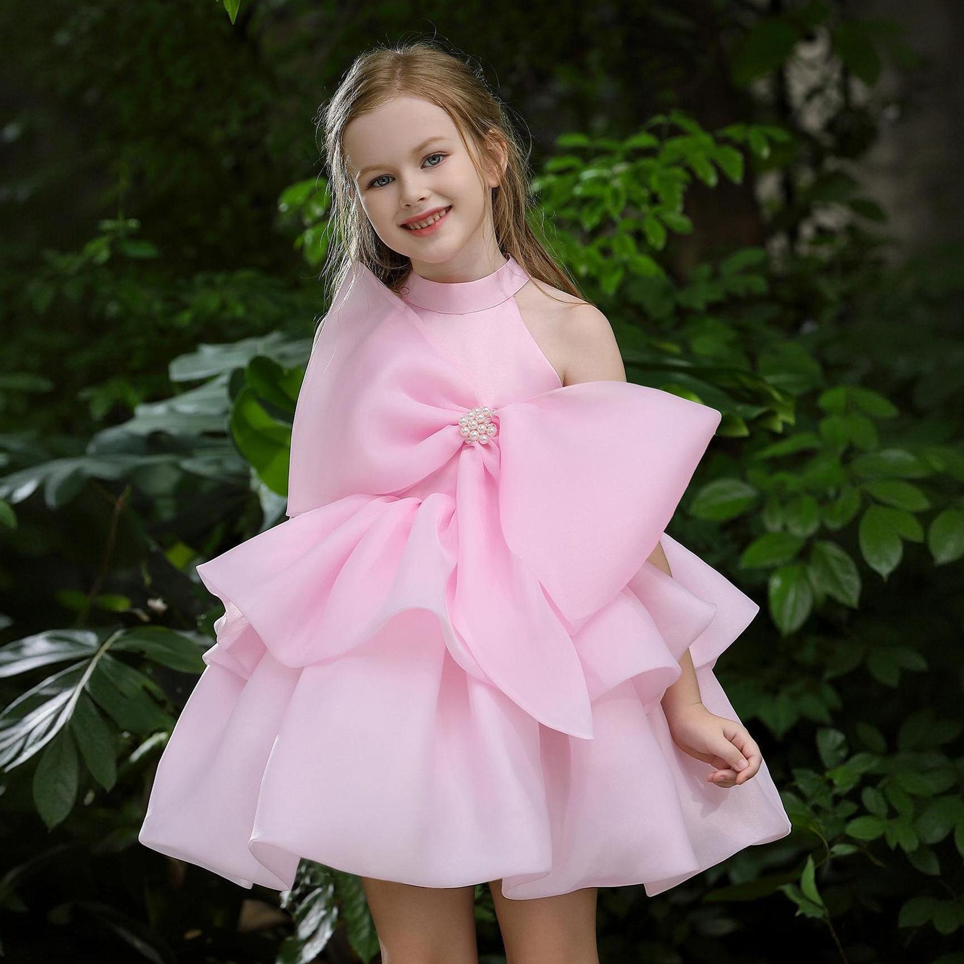 birthday party dress children's festival piano host performance dress flower girl fluffy princess skirt
