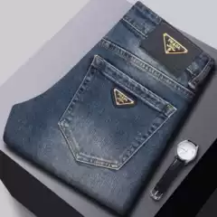 2025 New High-End Men's Jeans Spring/Summer Style Stretch Slim Straight-Leg Brand European Casual Trendy Pants