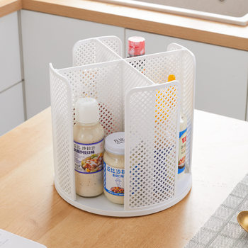 Kitchen multi-functional rotating storage rack condiment rotating storage box transparent desktop cosmetic finishing rack