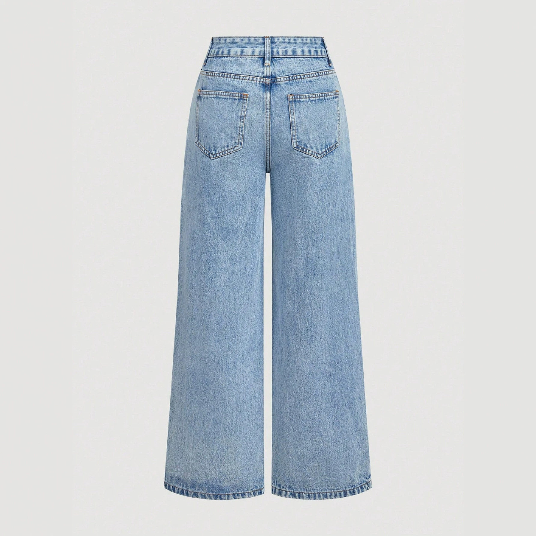 Casual Embroidered Straight Leg Jeans Versatile Design Trendy Style Comfortable Fit Perfect for Everyday Wear Ready
