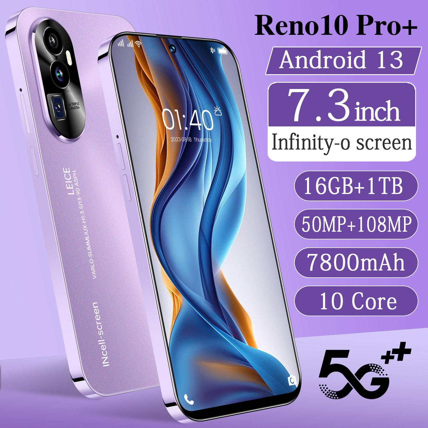 跨境手机Reno10 Pro+外贸手机高清6.6寸屏3+64GB安卓智能工厂直发