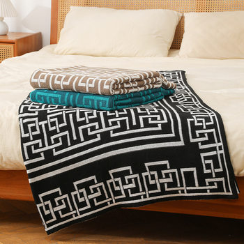 Chinese Style Style Back Pattern Blanket Sofa Blanket Air-conditioning Blanket Knitted Nap Blanket Bed End Blanket blanket Blanket