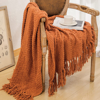 Nordic Chenille Knitted Blanket Woolen Blanket Office Lunch Break Blanket Shawl Cover Blanket Sofa Leisure Blanket Small Blanket