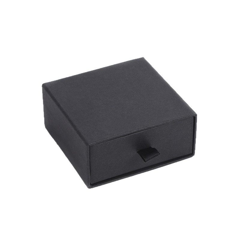 Drawer Jewelry Box Spot Manufacturer Jewelry Packaging Box Black Necklace Ring Pendant Brooch Box Can Be Printed with Logo