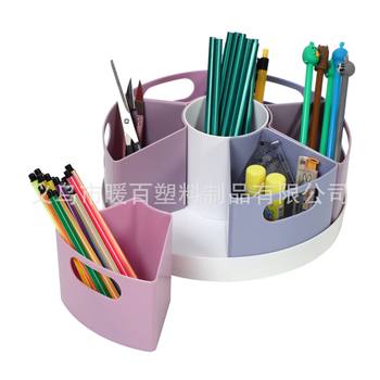 10-inch compartment rotating pen holder student home office desktop finishing storage pen holder ins high-value storage box