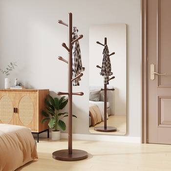 Solid Wood Coat Rack Floor Vertical Hanger Beech Hanger Nordic Household Simple Modern Bedroom Clothes Rack
