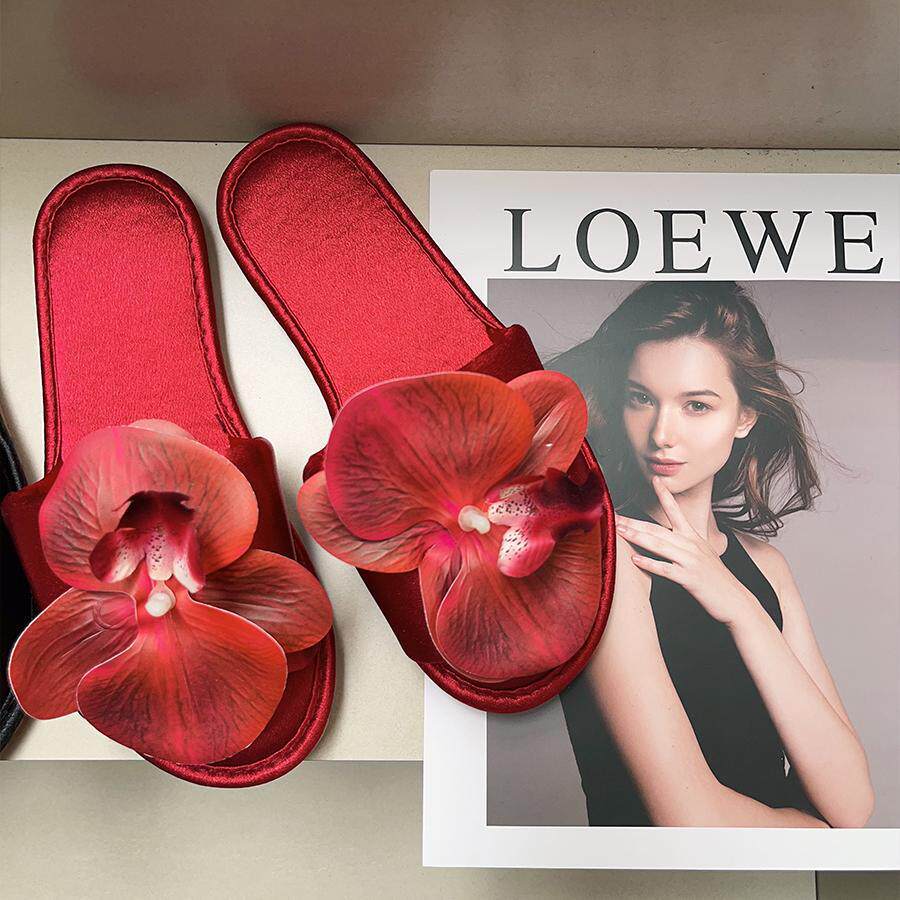 Barbie Phalaenopsis Flower Slippers Women's Fashionable All-match Outer Wear Non-slip Flat Slippers Home Soft Slippers
