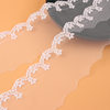 6.4cm Embroidered Mesh Lace, Embroidered Milk Silk Mesh Lace, Wavy Edge Milk Silk Skirt Lace