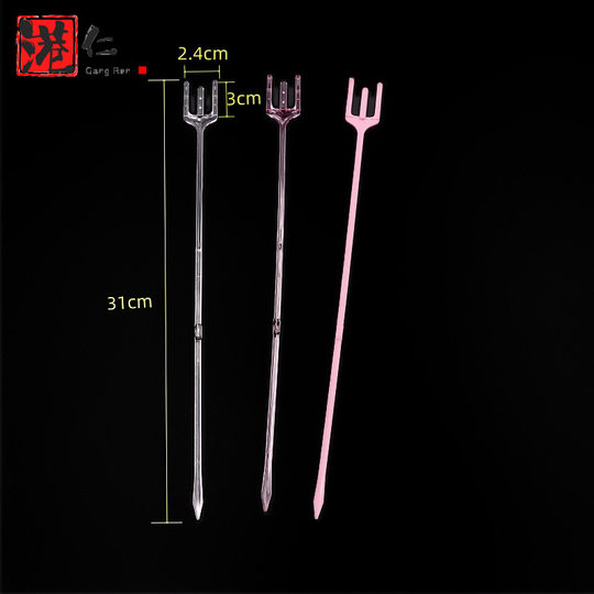 Thickened 31cm Trigeminal Flower Card Stick Opening Plastic Card Card Clip Sign Pole Flower Shop Wedding Shop Supplies